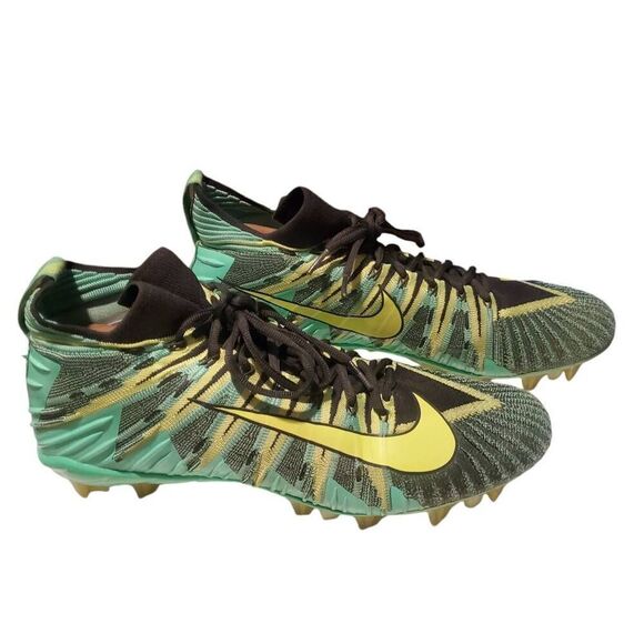 Nike Alpha Pro 2 Mid TD Men's Football Cleats Black Green Yellow 719927-010 Size - Picture 2 of 10